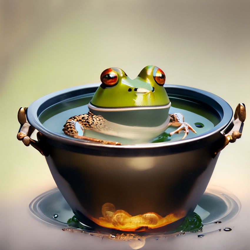 A frog in a caserolle