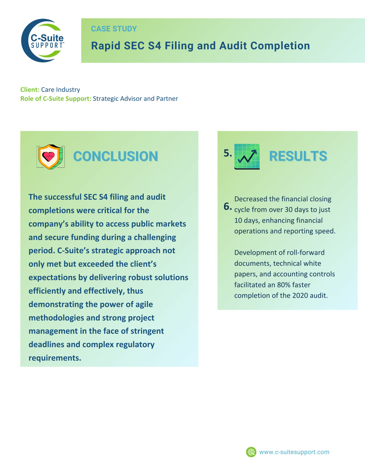 Fractional CFO Case Study by C-Suite Support