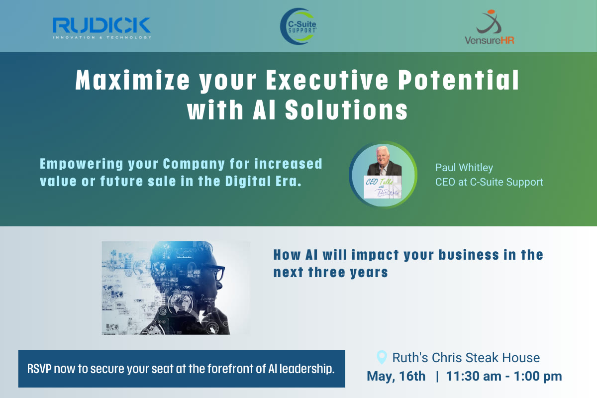 An invitation for the AI solutions event
