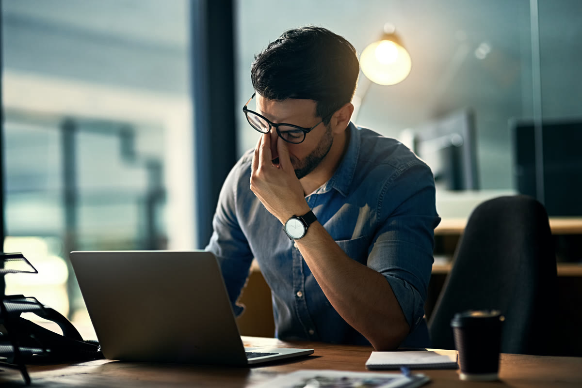 A stressed entrepreneur 