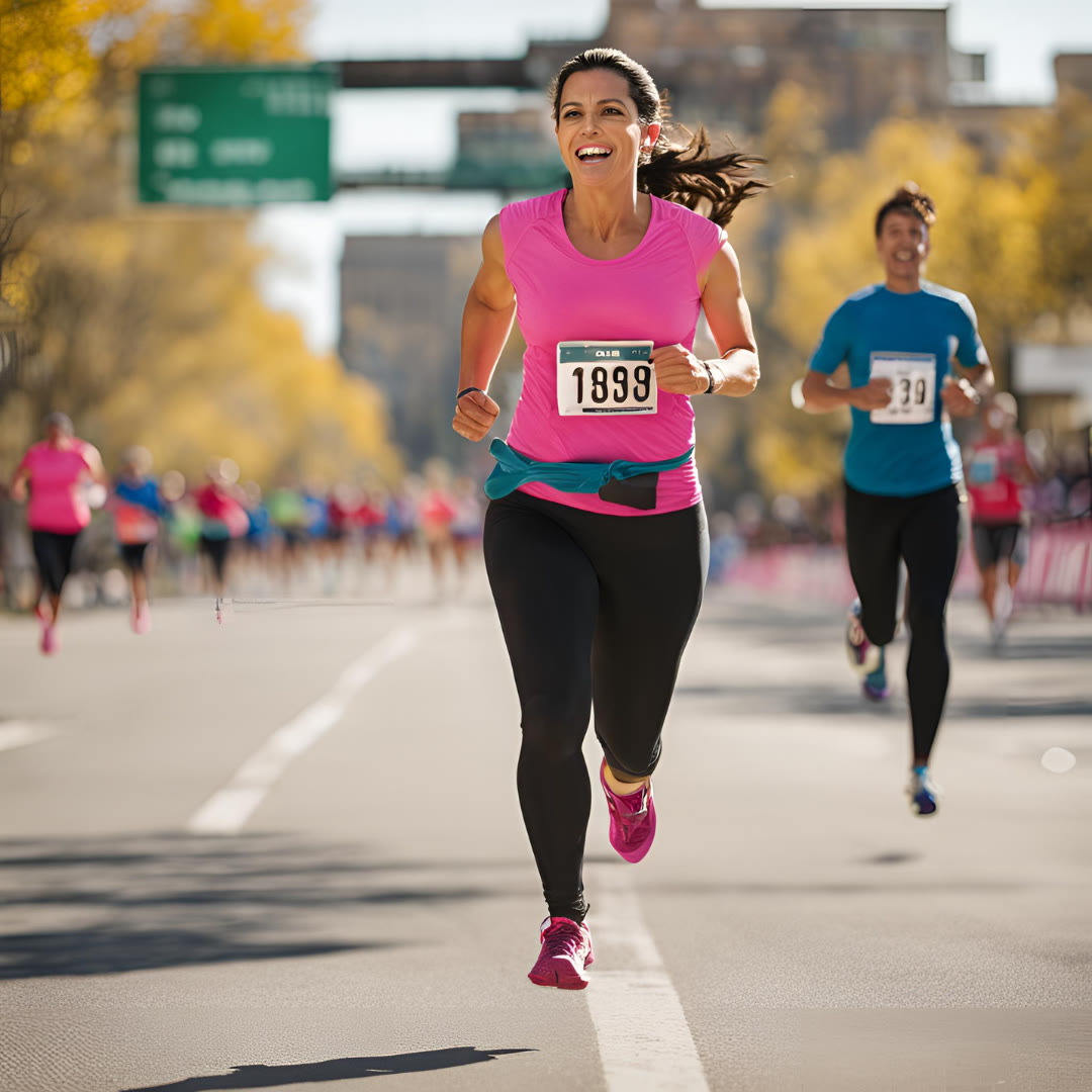 woman running a marathon